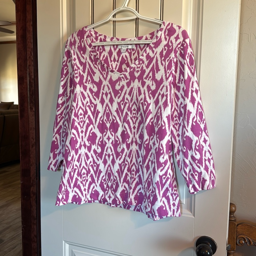 Chico Top With 3/4 Sleeve in Excellent Condition
